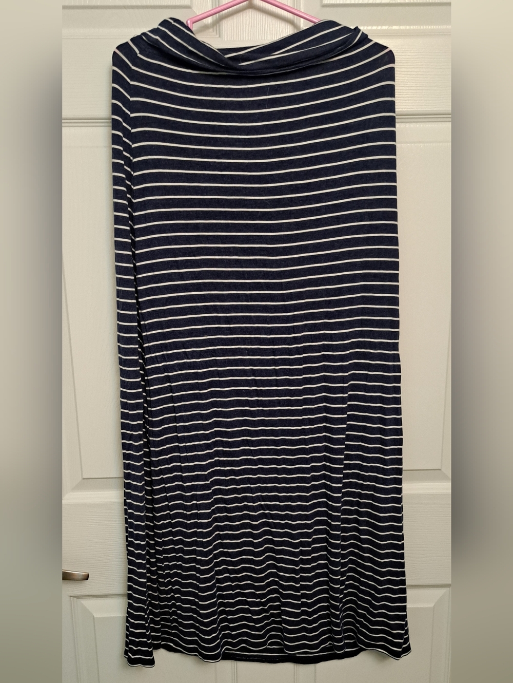 Navy & White Striped Maxi Skirt Size Large